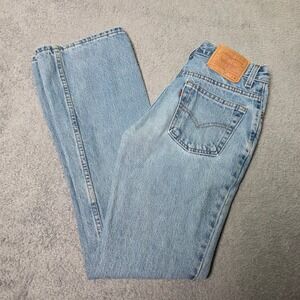 Levi's Juniors 5 JR. M 517 Bootcut Jeans Light Blue Low Rise Made in USA Vintage